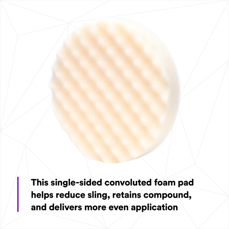 Perfect-It 3M Foam Compounding Pad, 05737, Inset, Single Sided, Hook and Loop, 8 in , White - Image 4